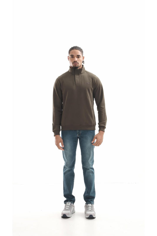 Boğazlı sweatshirt - Haki