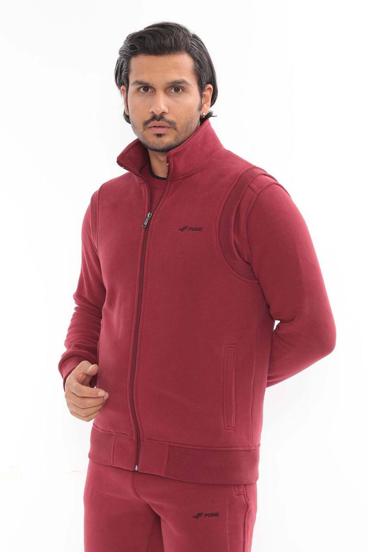 Erkek Bordo 3 Iplik 3'lü Sweat Takım - Bordo